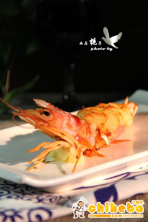 简易宴客大菜---土豆泥芝士焗阿根廷红虾
